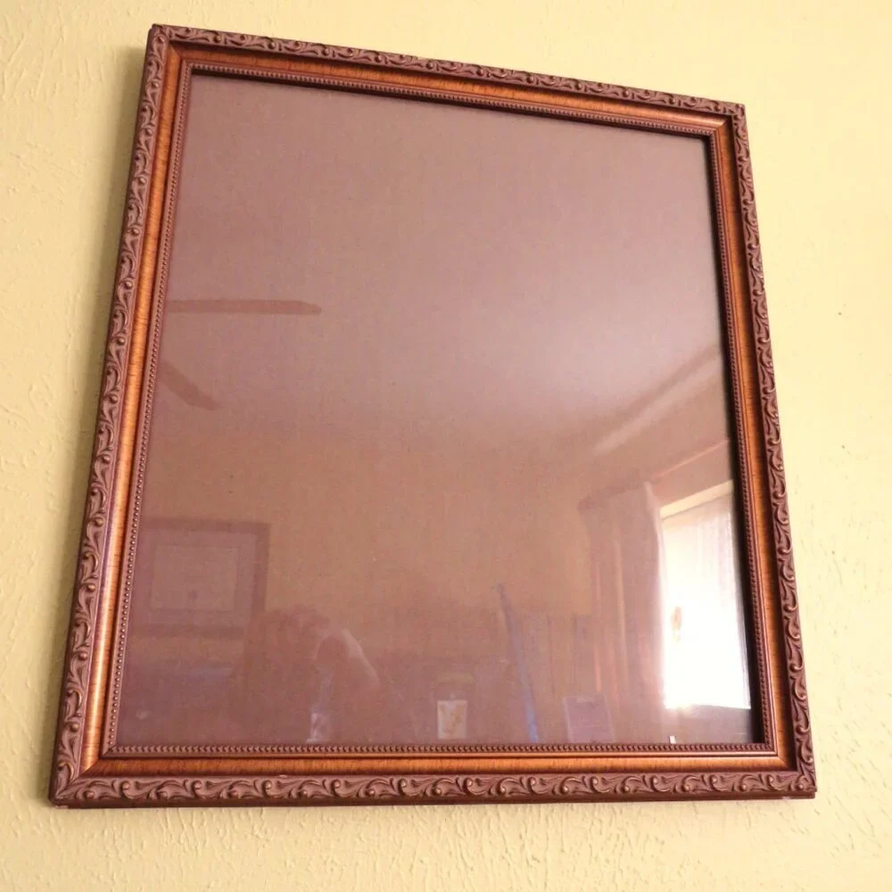 VTG Ornate Gold Wood Picture Frame w Glass | Scrollwork | HAS CHARACTER